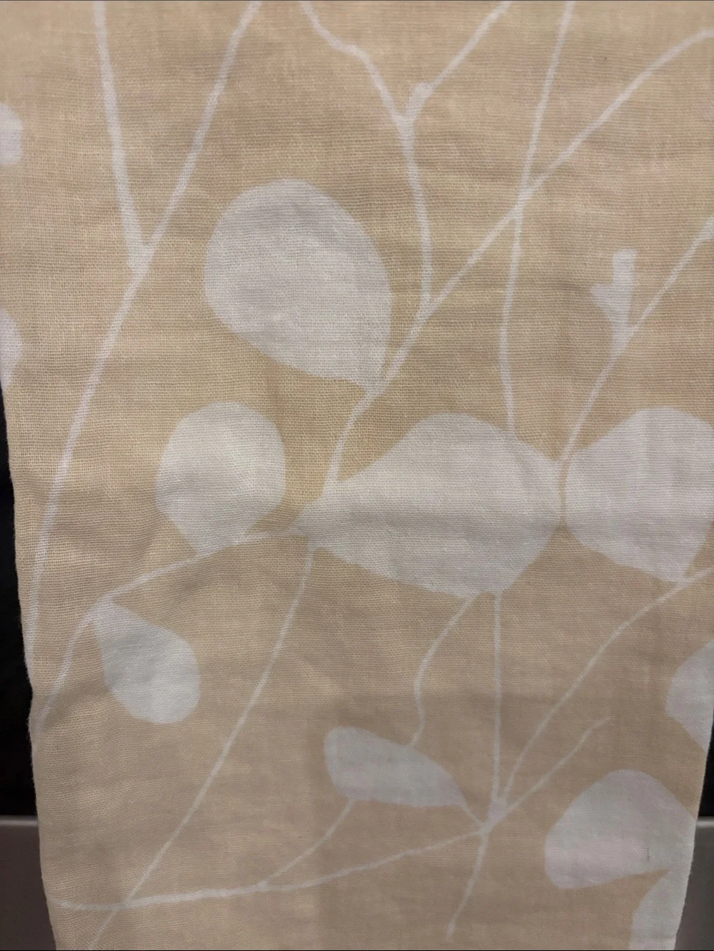Anthropologie Beige and White Botanical Tea Towel